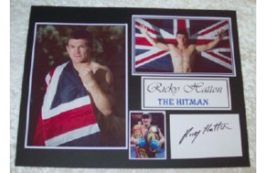 Ricky Hatton Signed Card Mounted Montage!