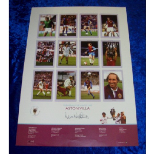 Dennis Mortimer Signed Aston Villa European Cup 23x16 Inch Poster