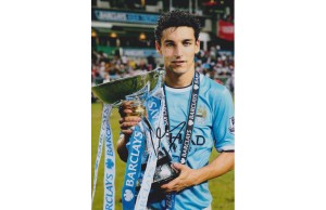 Jesus Navas Signed 8x12 Manchester City Premier League Champions Photo