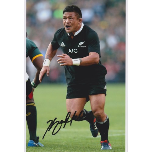 Keven Mealamu Signed All Blacks Rugby 8x12 Photo