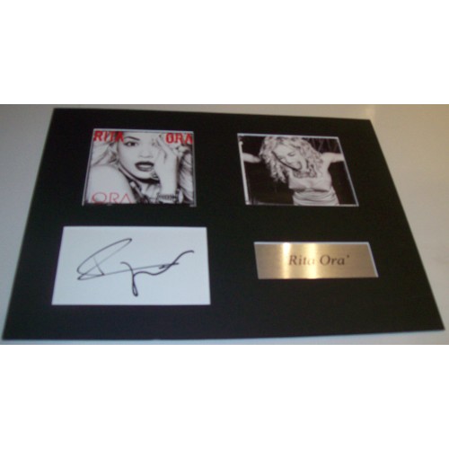 Rita Ora  Signed Index Card & Mounted Photograph Display