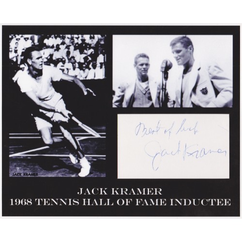 Jack Kramer 1947 Wimbledon Champion Signed 8x10 Display