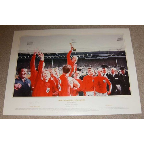 Nobby Stiles (1942-2020) Signed 'When Football Came Home' 1966 World Cup Football Print