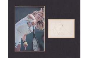 Steffi Graf Signature Mounted With Tennis Photograph