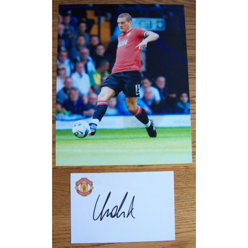 Nemanja Vidic 4x6 Manchester Utd Signed Card & Photograph