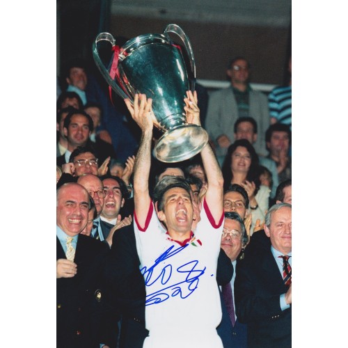 Mauro Tassotti Signed 8x12 AC Milan European Cup Photograph