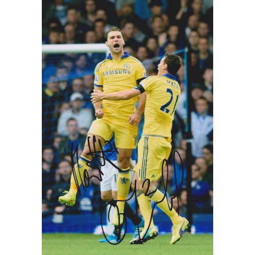 Nemanja Matic & Branislav Ivanovic Signed 8x12 Chelsea Photograph