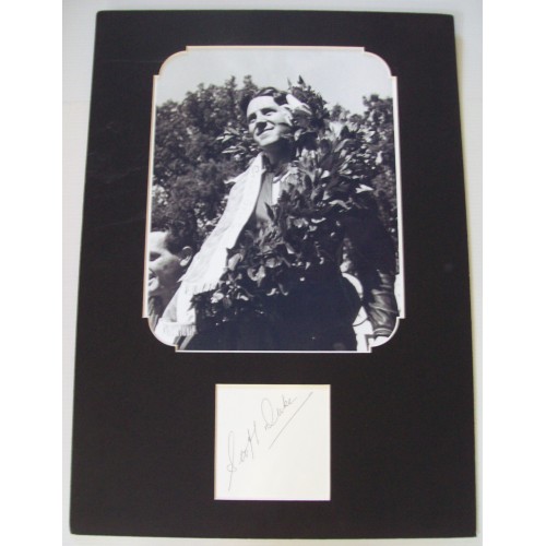 Geoff Duke (29 March 1923 â€“ 1 May 2015) Cut Signature Mounted With Photograph