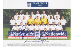 Dennis Wise & Nigel Martyn Signed 6x9 England Promo Card
