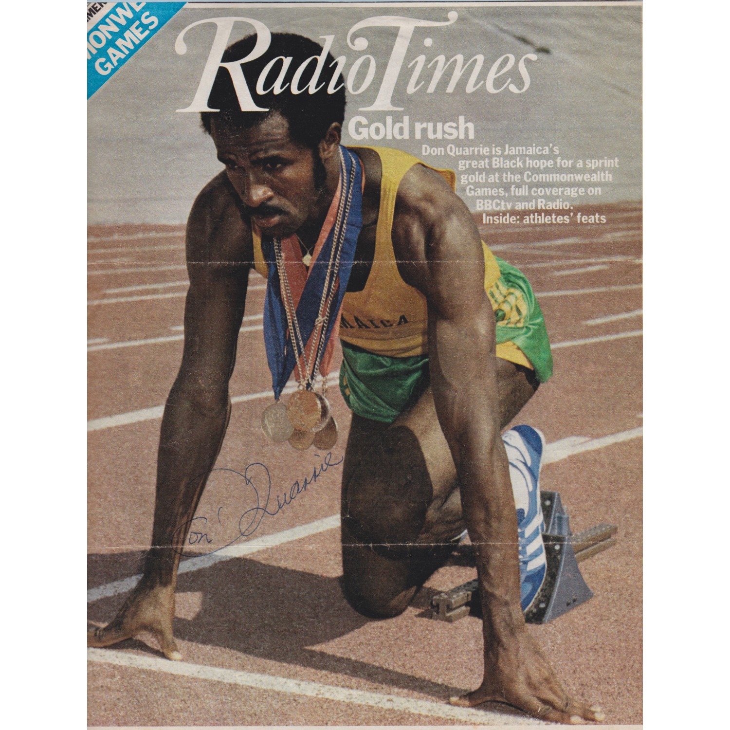 Don Quarrie Signed Radio Times Cover 25677