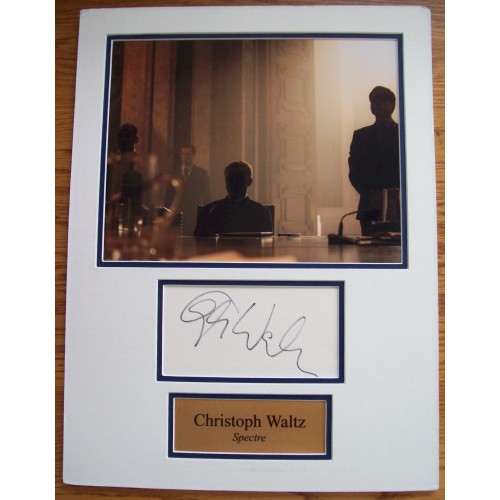 Christoph Waltz  (VERY RARE FULL SIGNATURE) Mounted Display as Blofeld in The Bond Movie Spectre.' .
