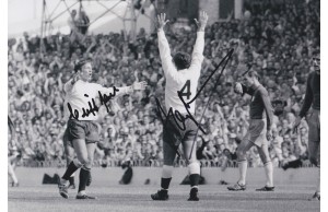 Alan Mullery & Cliff Jones 8x12 Duel Signed Spurs Photograph