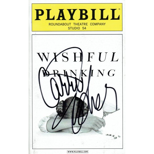 Carrie Fisher Signed Wishful Drinking Playbill Magazine 26016 Carrie Fisher Signed Wishful Drinking Playbill Magazine 26016