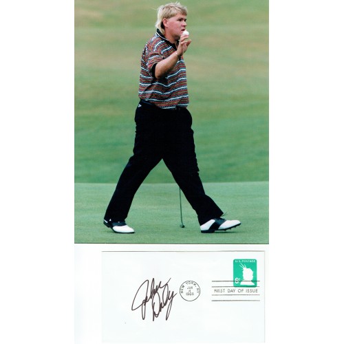 John Daly Golf legend Signed 1968 US FDC &  8x10 1995 Open Photograph