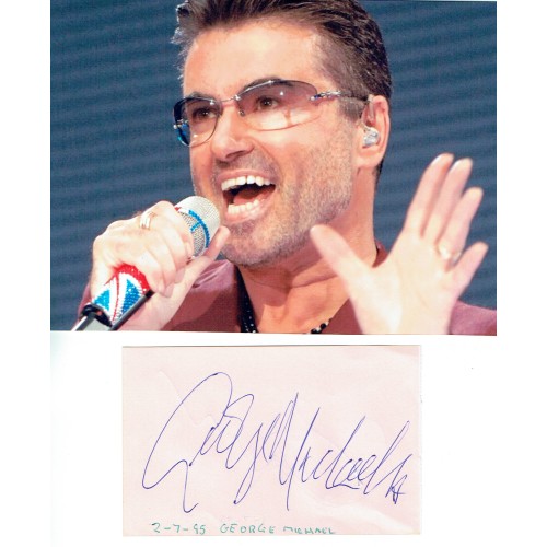 George Michael (1963-2016) Signed Album Page & 6x8 Inch Photograph