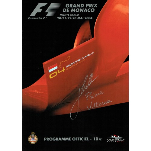 Jano Trulli Signed Monaco Programme & 12x8 Signed 2004 F1 Renault Photograph