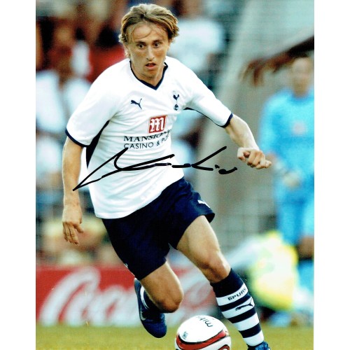 Luka Modric 10x8 Signed Tottenham Hotspur Photograph