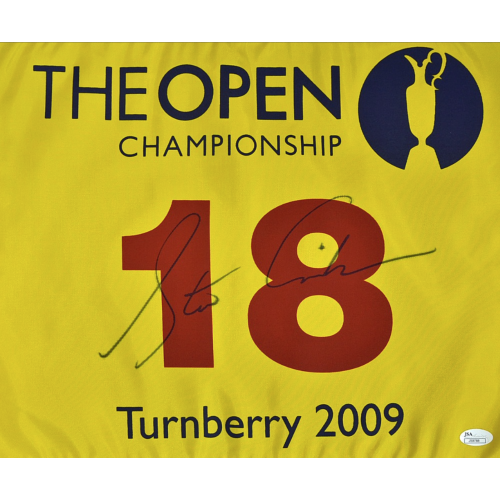 Stewart Cink Signed Turnberry 2009 Open Winner Pin Flag 