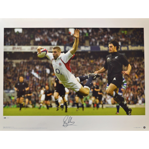 Ben Cohen Signed 2002 England v New Zealand Rugby Ltd Edition Print