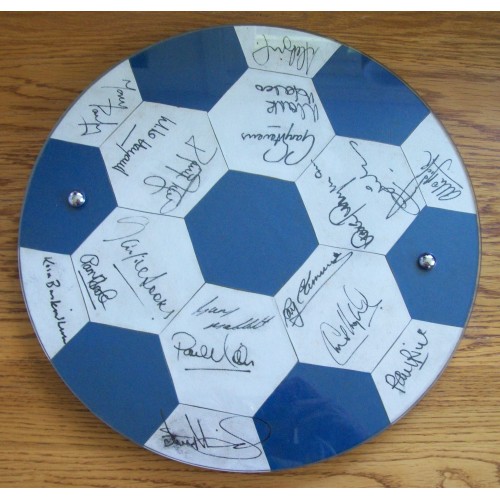 Tottenham Hotspur Signed  1984 UEFA Cup Winners Squad Signed Plaque by 18 Players