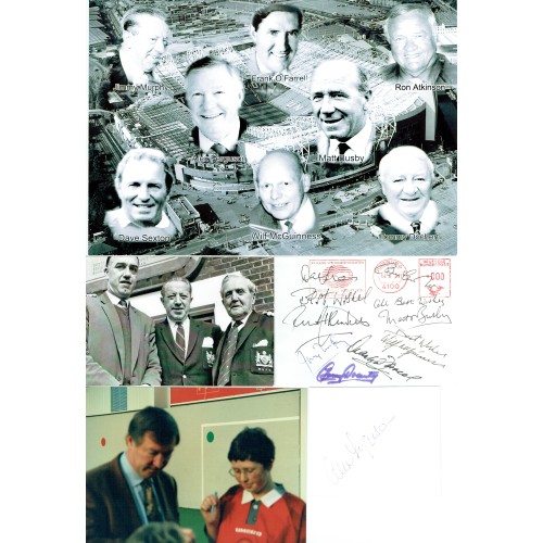 Manchester Utd Managers Autographs Inc Very Rare Jimmy Murphy & 8x12 Photograph