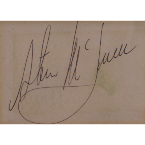 Steve McQueen (1930-1980) Signature From An Autograph Album Mounted Framed Presentation