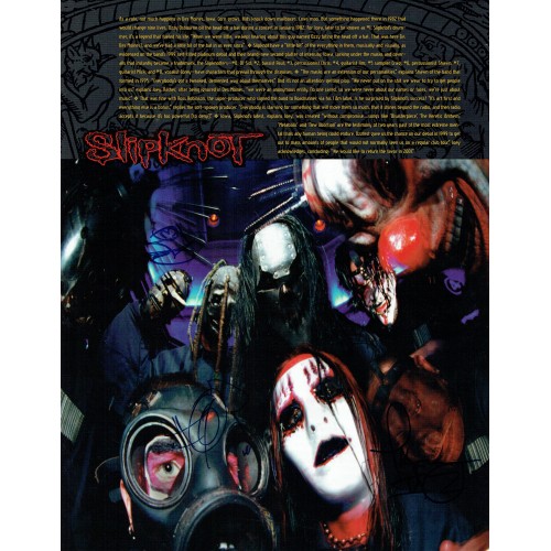 SlipKnoT Signed Page by Paul Gray, DJ Sid Wilson & Chris Fehn Removed from OZZFEST Programme 2001