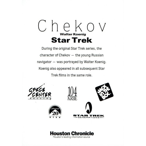 Walter Koenig Chekov Signed Star Trek 5x7 Inch Promocard