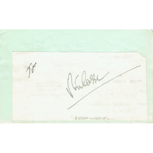 Peter Lorre (1904 –1964) Signed 3x5 Inch Piece of Paper RARE Robert Morley & Jessie Mathews on Reverse