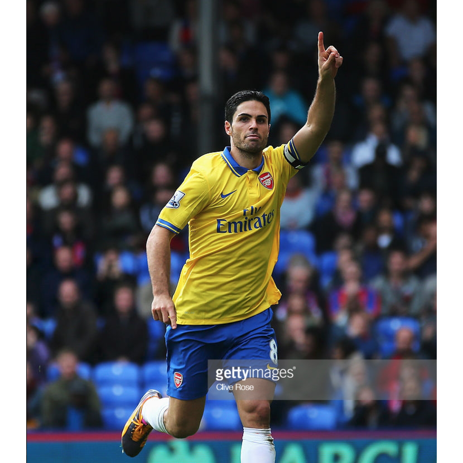 Mikel Arteta Arsenal Match Worn 2013 14 Season Away Football Shirt