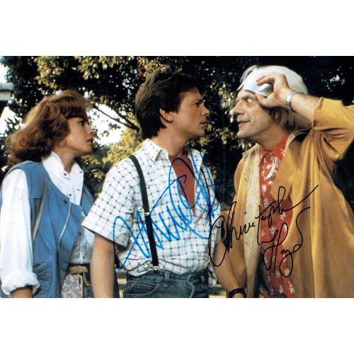Michael J Fox  & Chrisopher Lloyd Dual Signed 12x16 'Back To The Future' Photograph