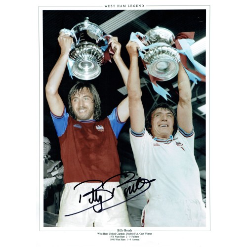 Billy Bonds Signed West Ham 12x16 FA Cup Montage Photograph