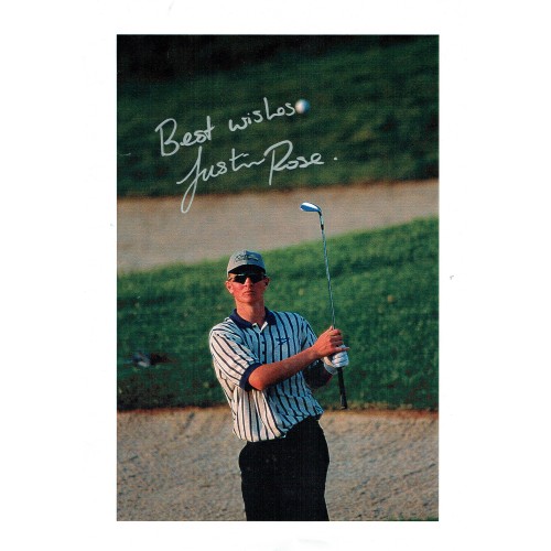 Justin Rose Early Signature from1998 British Open A4 Signed Golf Image