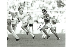 Ray Wilkins (1956-2018) Signed 1982 Finland v England 8x10 Press Photograph