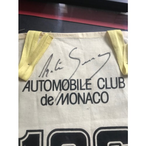 Ayrton Senna Signed 1989 Monaco Grand Prix Race-Marshals Tabard & 15x11 Photographs
