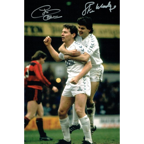 Clive Allen & Steve Hodge Dual Signed 8x12 Tottenham Hotspur Photograph