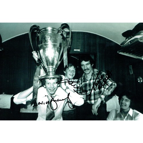Liverpool 1978 European Cup 12x8 Photo Signed by David Fairclough, Terry Mcdermott and Sammy Lee
