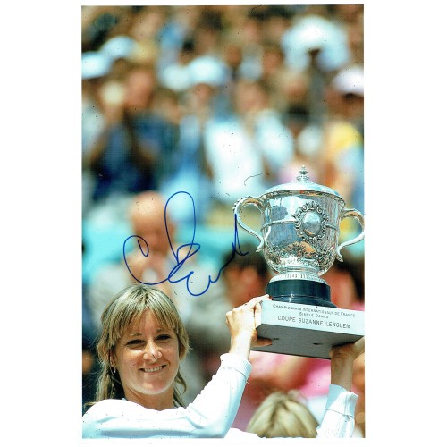 Chris Evert Signed French Open 12 x 8 Inch Photograph