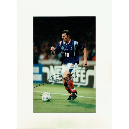 Zinedine Zidane Signed 12x8 Tournoi De France 1997 Mounted Photograph