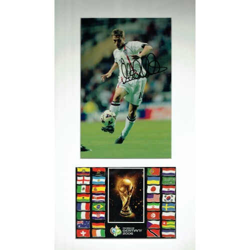 Michael Owen Signed 10x18 England 2005 Germany 2005 World Cup Mounted Photo Display