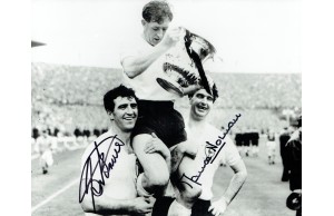 Maurice Norman & Bobby Smith Dual Signed Tottenham Hotspur 1961 FA Cup Final 8x10 Photograph