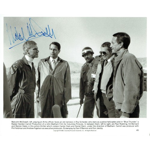 Malcolm McDowell Signed BLUE THUNDER Film Photograph 