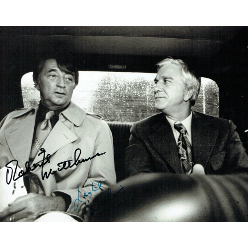 Robert Mitchum & Leslie Nielsen Dual Signed 8x10 Film THE AMSTERDAM KILL Film Photograph