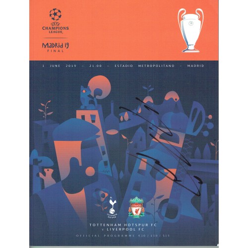 Mo Salah Signed 2019 Champions League Final Programme Liverpool v Tottenham Hotspur