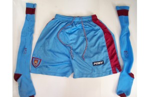 Tony Cottee 1990's West Ham Worn Away Kit Pony Shorts & Socks