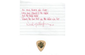 Oasis Noel Gallagher Signed Handwritten Lyrics From 'Morning Glory' & Used Signed Pick
