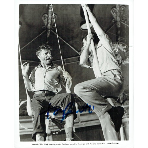 Tony Curtis Signed TRAPEZE 8X10 Photograph & Movie Flyer