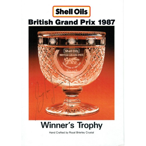 Ayrton Senna Signed 1987 Shell Oils British Grand Prix Programme Page & 12x8 Photograph