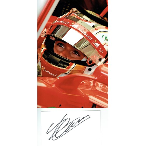 Charles Leclerc Signed White Card & 9x6 Scuderia Ferrari Photograph