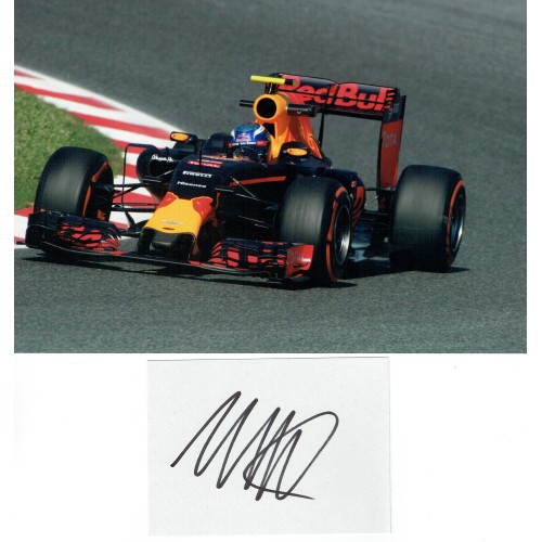 Max Verstappen Signed White Card & 12x8 F1 Red Bull Racing Photograph